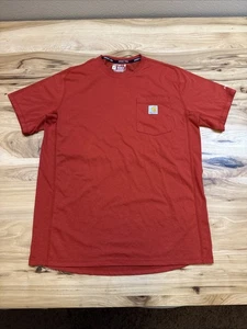 Camiseta Carhartt 104616 Relaxed Fit Force Manga Corta Bolsillo Talla Mediana - Roja - Imagen 1 de 6