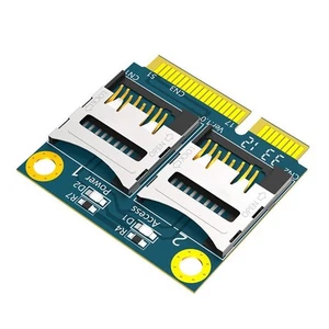  PCIE to 2 Micro- Adapter Card  PCIE to Dual TF Module Laptop SSD Reader4815 - Afbeelding 1 van 8