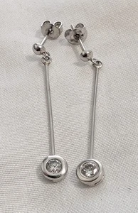 Vintage Ohrhänger Platin 900 Diamanten - Bild 1 von 7