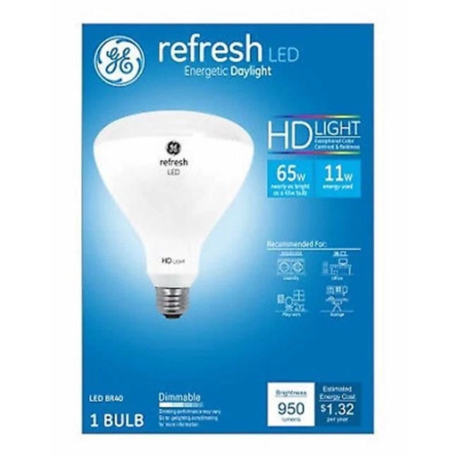 GE Lighting 240211 11W BR40 Shape Daylight Light Color White Bulb - Image 1 of 1