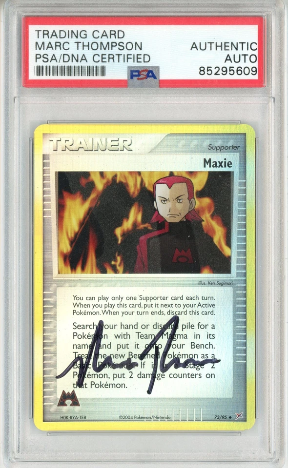 PSA Signed Marc Thompson Maxie 73/95 Reverse Holo  EX Team Magma vs. Aqua - Image 1 of 2