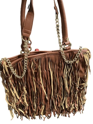 Bolso de Mano Steve Madden con Flecos Marrón Cuero Vegano Western Boho Cartera de Hombro Foto 1 de 4