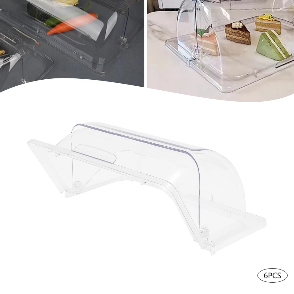 PACK de 6 chafer cubierta de exhibición de plástico transparente con tapa enrollable de tamaño medio Foto 1 de 4