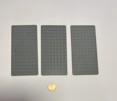 Lego Lote de 3 Placas Base 8 x 16 Gris Oscuro Superficie Construcción CASA DE LA CIUDAD TIENDA Foto 1 de 3