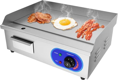 Piastra Elettrica Professionale Griglia BBQ Grill in Acciaio Inox Da Banco 3000  - Immagine 1 di 4