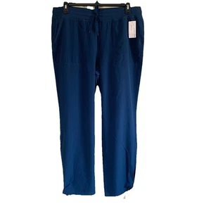 NWT Jockey Women’s Blue Tie Pants Size XL Elastic Drawstring Activewear Travel - Picture 1 of 11