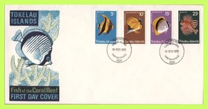 Tokelau 1975 Fishes set on First Day Cover - Picture 1 of 1