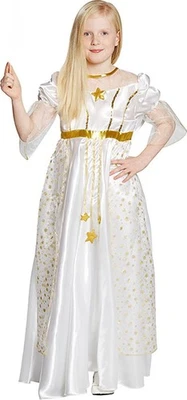 MOTTOLAND ENGEL KOSTÜM & FLÜGEL KINDER # Weihnachten Fest Karneval Kleid Mädchen 122/128