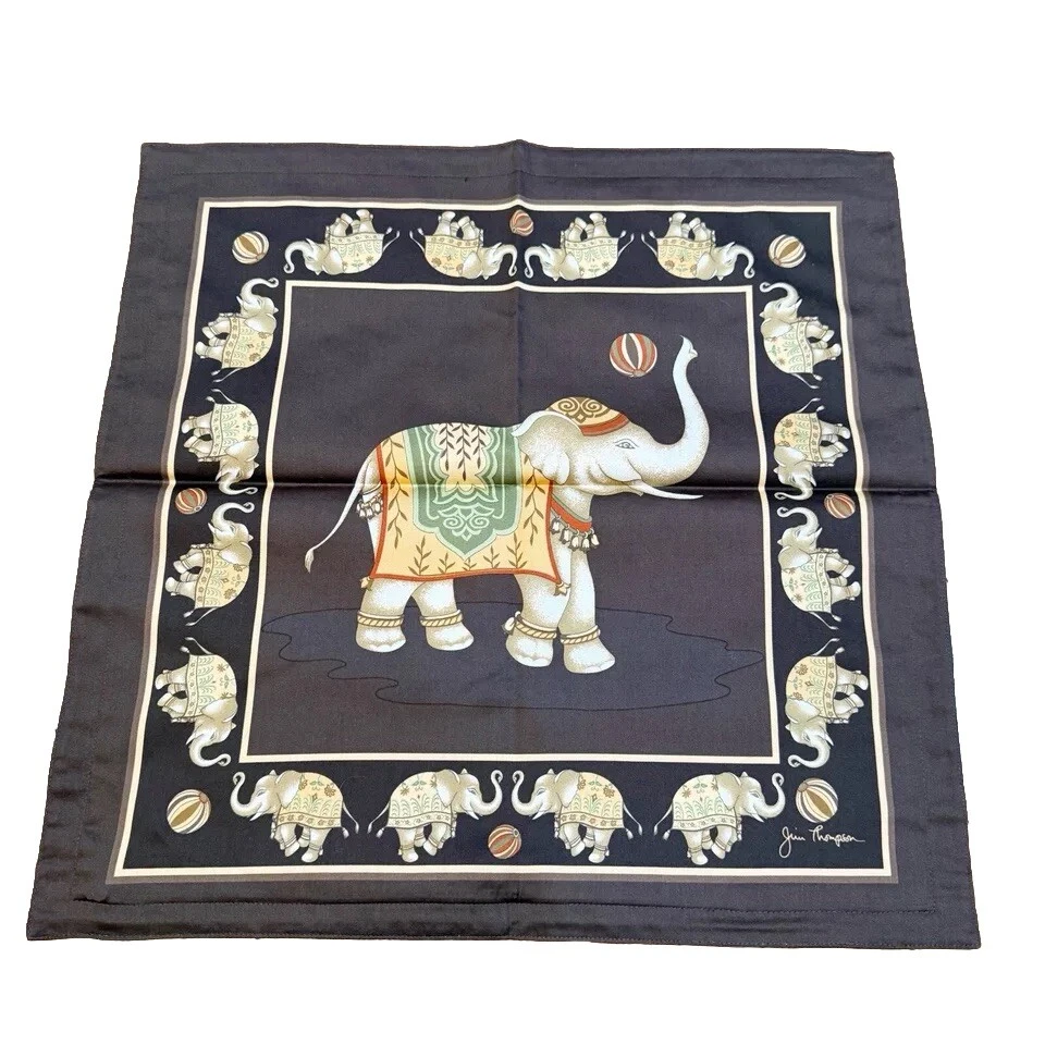 Jim Thompson Pillow Cover 18”x18” Cotton Elephant Theme Brown NEW WITHOUT TAGS - Image 1 of 4