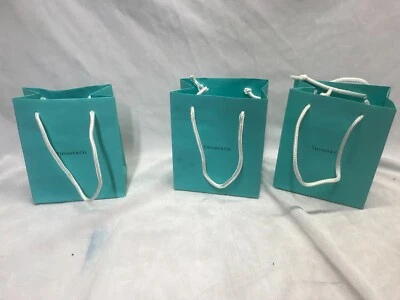 3 Tiffany & Co paper Authentic Shopping blue Small Gift Bags Empty - Image 1 of 4