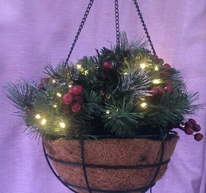 National Tree Company Pre-Lit Artificial Christmas Hanging Basket - Picture 1 of 5