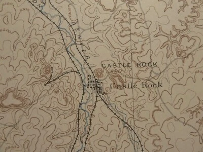 original 1898 map of Castle Rock, Larkspur, Monument, Eastonville, Elizabeth, CO - Image 1 of 4