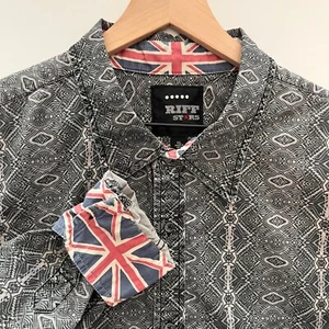 Rolling Stones Riff Stars Mens XL Shirt Button Front Flip Cuff Start Me Up - Picture 1 of 7