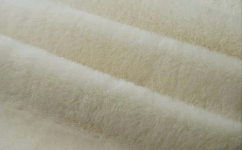 Ivory RABBIT minky soft faux fur fabric  58" Wide Sold by the Yard - Image 1 of 1
