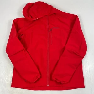 Merrell Jacket Mens Medium Red Softshell Full Zip Hooded Stretch Hiking Climbing - Picture 1 of 13
