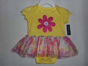 Body de una pieza Faded Glory con tutú floral niñas varios tamaños nuevo con etiquetas - Imagen 1 de 4