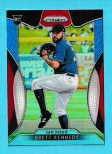 2019 Panini Prizm RED WHITE & BLUE Tier 3 RC Brett Kennedy Padres #215 (NVB)