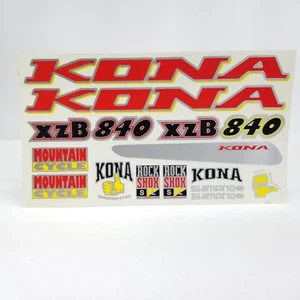 Kona XZB840 Frame Decals Sticker Set Bicycle Cycling Red Black Gray - Picture 1 of 8