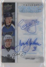 2008-09 Upper Deck Trilogy 1-2 Combo Clearcut Autos /100 Erik Johnson Jack Auto