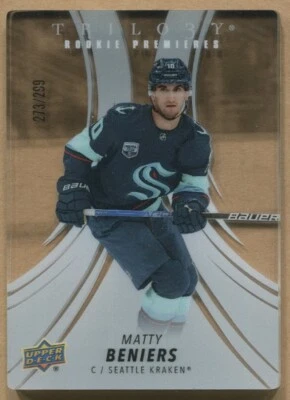 2022-23 UD Trilogy - Rookie Premier #RP-BE Matty Beniers/299, PLEXI ,RC,ROY,M43 - Image 1 of 2