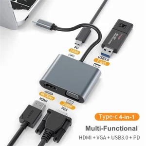 4in1 Typ C auf HDMI Adapter 4K USB C auf HDMI VGA 3.0 USB C PD HUB MacBook Laptop - Bild 1 von 15