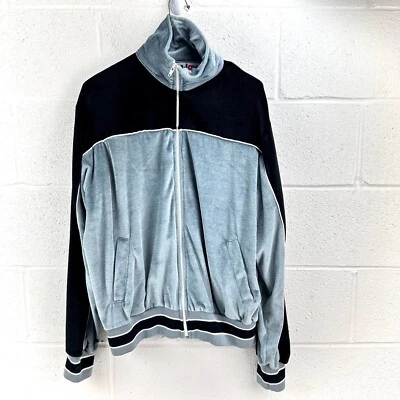 Chaqueta Jog Joy Vintage Terciopelo Rayas Bloque de Color Entrenamiento Jogging Para Hombre Talla L Foto 1 de 4