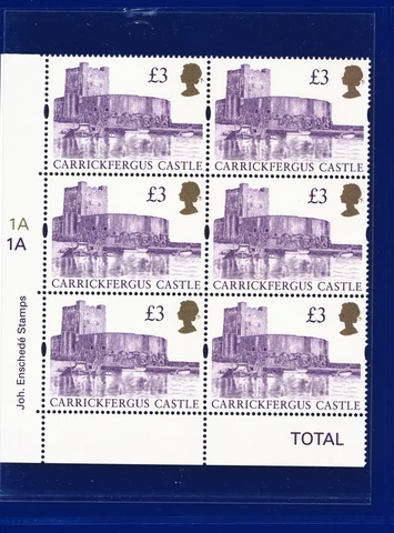 1997 SG1995 £3 Carrickfergus Castle Enschede UK20 Pl.No.1A-1A MNH Cat £120 pfmw Cover
