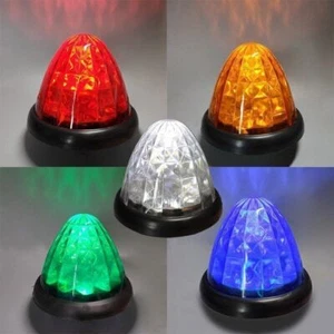 2-16X Round 16LED Side Marker Beehive Cone Lights for Peterbilt Truck Trailer24V - Picture 1 of 16