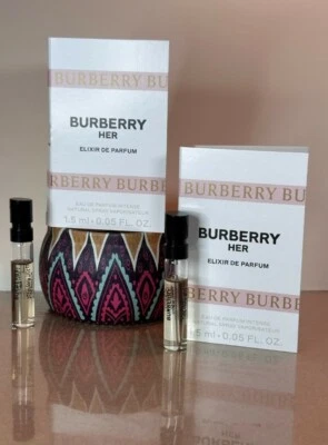 2x Burberry Her Elixir EDP 1.5 ml Sampler Vial 1.5 ml  Sampler Perfume Spray NEW - Image 1 of 4