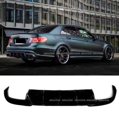 Glossy black Rear Bumper Diffuser Lip Fits Mercedes Benz W212 E350 E63 2013-2016 - Image 1 of 4