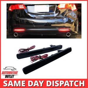 2x REAR BUMPER REFLECTOR LED STOP BRAKE LIGHT BLACK FOR HONDA ACCORD MK8 TSX 08+ - Picture 1 of 12