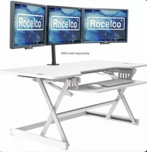 Rocelco 46" Large Height Adjustable Standing Desk Converter - White - Picture 1 of 3