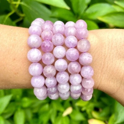 Kunzite Beads Bracelet Purple Handmade Healing Bracelet Gifts for Women 1pcs - Image 1 of 4
