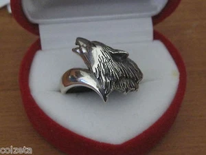 WOLF RING in .925 STERLING SILVER wolves by Peter Stone. UK SELLER - Picture 1 of 9
