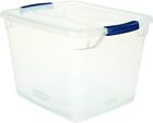 Rubbermaid Clever Store Latching Storage Tote Container, Clear, 30-Qt (FG3Q2500C