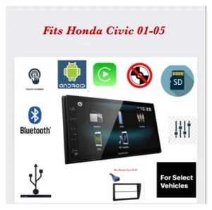 Fits Honda Civic 01-05 Double DIN Radio Dash Kit W Kenwood Stereo Bluetooth - Picture 1 of 7