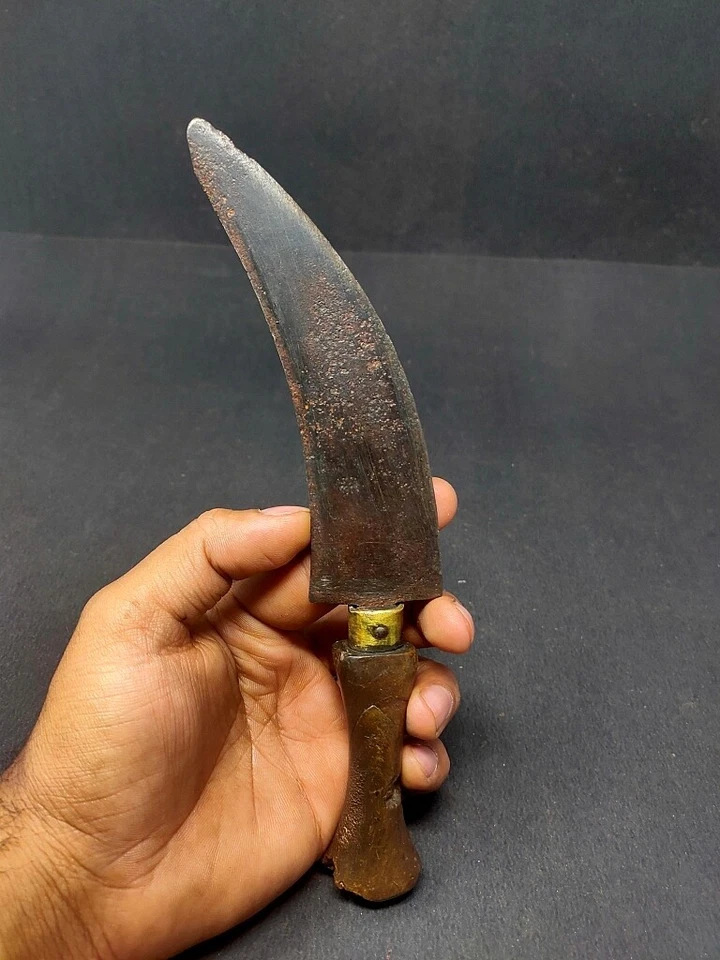 Antiguo Cuchillo Cuchillo Jambiya Hierro Mango Cuerno Kattar Daga Caza Antiguo Original Foto 1 de 4