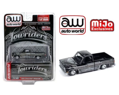 AW Auto World 1/64 Chevy Silverado Low Rider Die Cast Modellauto -schwarz- - Bild 1 von 3