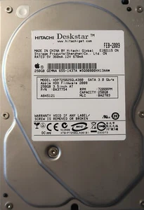 Hitachi HDP725025GLA380 Apple#655-1437A 3.5" 250gb Sata hard drive - Afbeelding 1 van 1