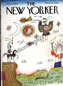 1964 New Yorker December 5 - For What is America famous? Steinberg; B Bernstein - Picture 1 of 1