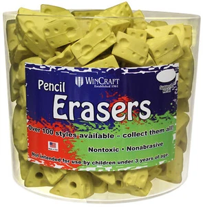 Cheese Wedge Pencil Erasers Tub - Picture 1 of 2