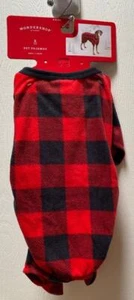 DOG Costume Christmas Winter Fleece Pajamas Red Black Buffalo Check S, M, L NWT - Picture 1 of 10