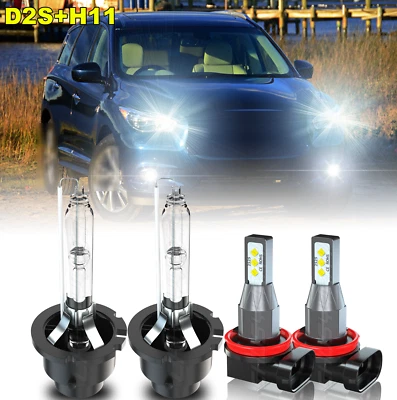 Fit Infiniti QX60 2014 2015-2017 4X HID LED Headlight Bulbs Hi/Lo+Fog Light Kit - Изображение 1 из 4