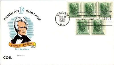 FDC 1963 SC #1225 Fluegel Cachet - Chicago, ILL - Block Of 5 - J17859 - Image 1 of 2