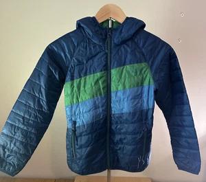 L.L. Bean - PrimaLoft Hooded Jacket - Colorblock Blue & Green - Kids Size S (8) - Picture 1 of 14