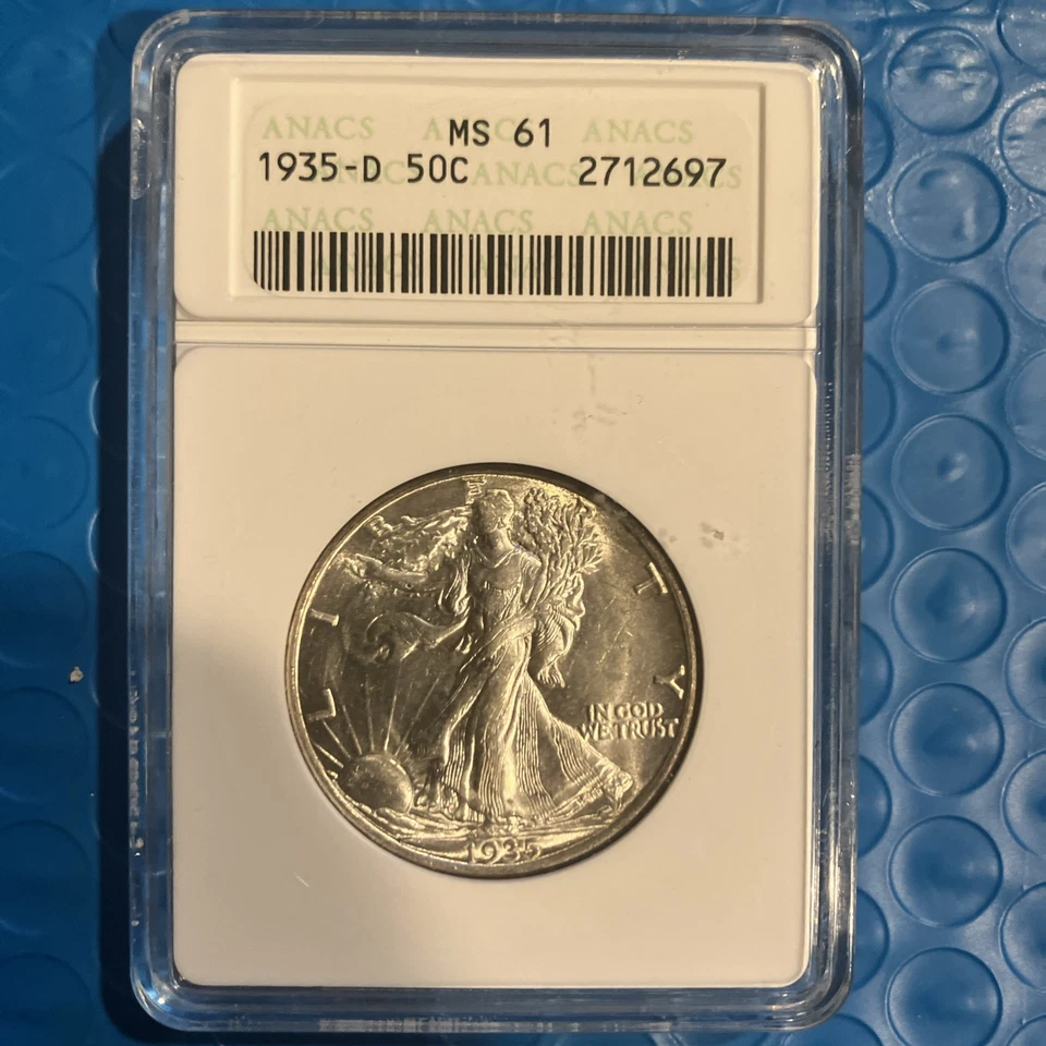 1935-D Half Dollar Walking Liberty Silver Coin, USA - Image 1 of 3