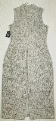 Maxi Vestido Express Sin Mangas Mujer XS Negro Blanco Moteado Cuello Simulado Forrado Nuevo Foto 1 de 4