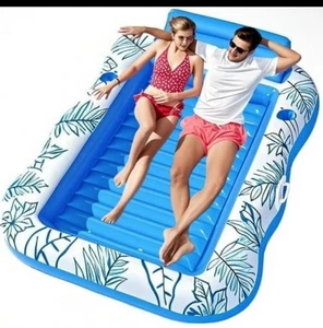 COWIN 85x63 aufblasbare Bräunungsliege. Rückenlehne Freizeit Schwimmfloß - Bild 1 von 1