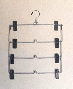Multi-Tier Metal Pants Hanger with Adjustable Clips - Picture 1 of 5