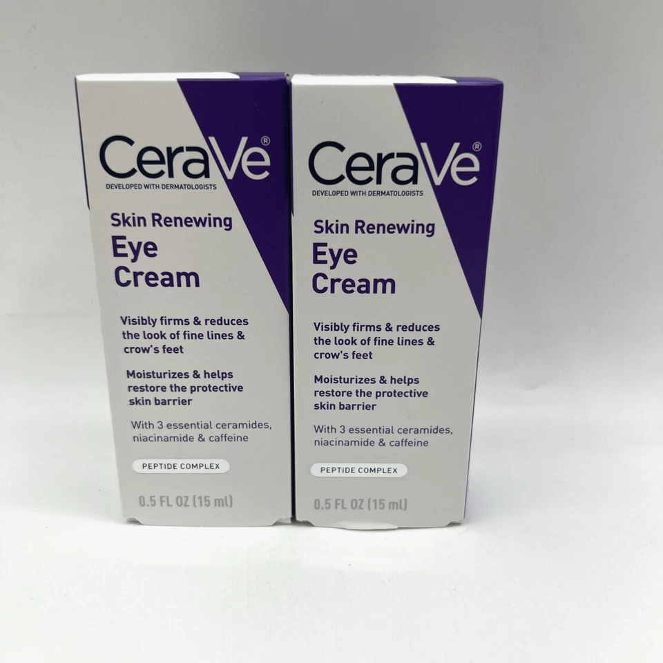 CeraVe Anti-Aging Eye Cream Wrinkles Dark Circles Caffeine Hyaluronic 0.5 oz